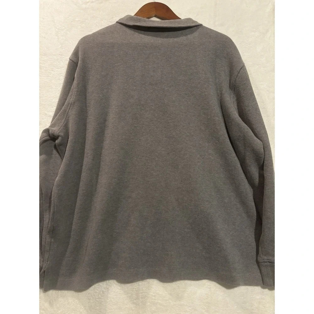 Vintage Polo Ralph Lauren Mens XL Sweater 1/4 Zip Pullover Logo Gray Long Sleeve